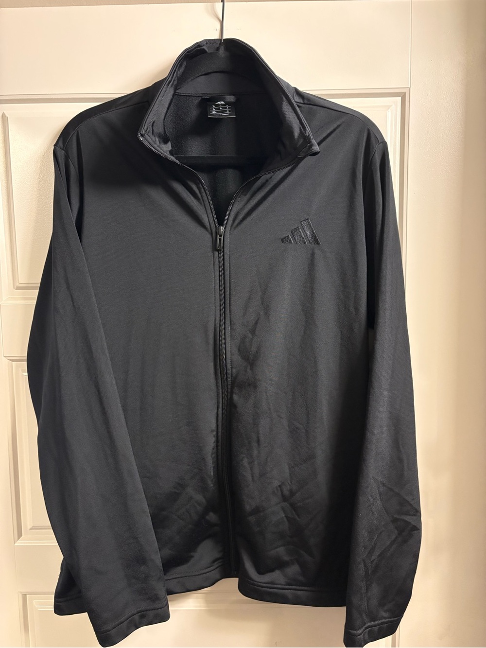 adidas Men’s Black Lightweight Full-Zip Track Jacket